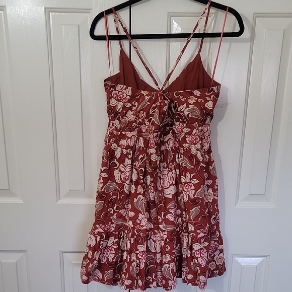 Anthropologie Terracotta and Pink Patterned Dress - Picture 7 of 10